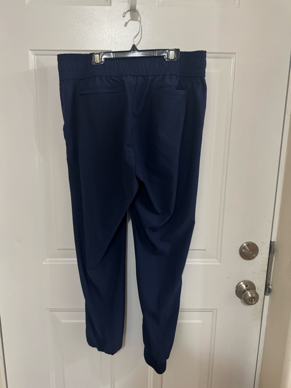 Navy Elastic-Waist Jogger Pants - Picture 2 of 7